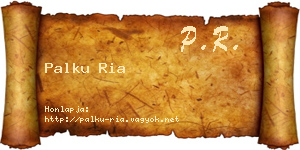 Palku Ria névjegykártya